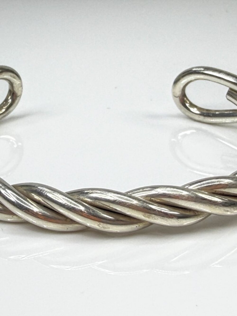 Heavy Handmade Sterling Silver Twisted Rope Cuff Bracelet 40.9g JR2159